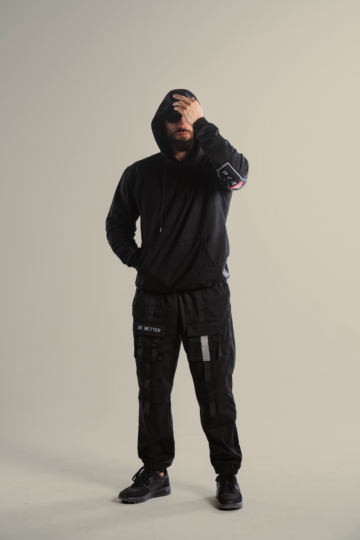 Japanese Style Man In Black Hoodie