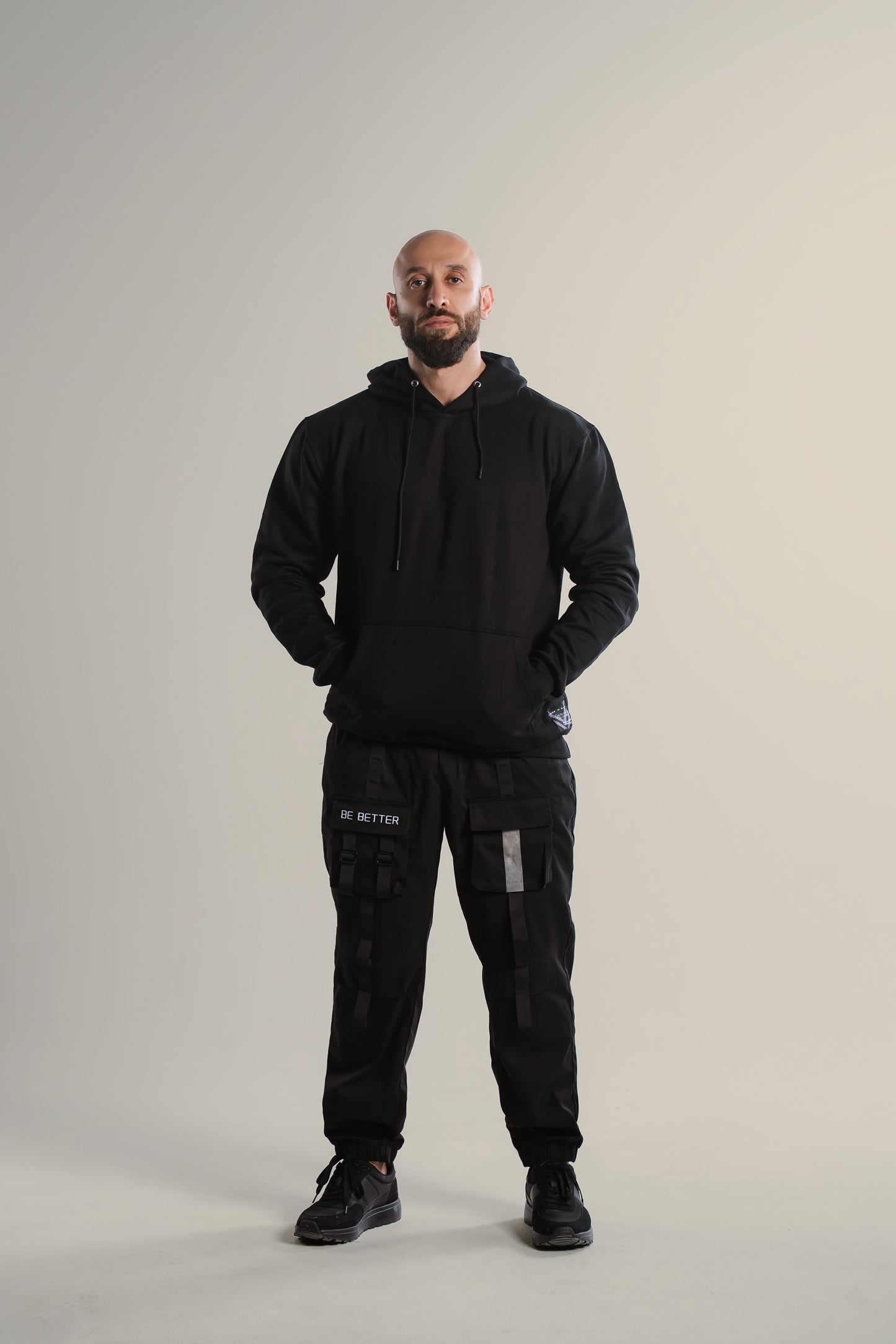 Japanese Style Man In Black Hoodie