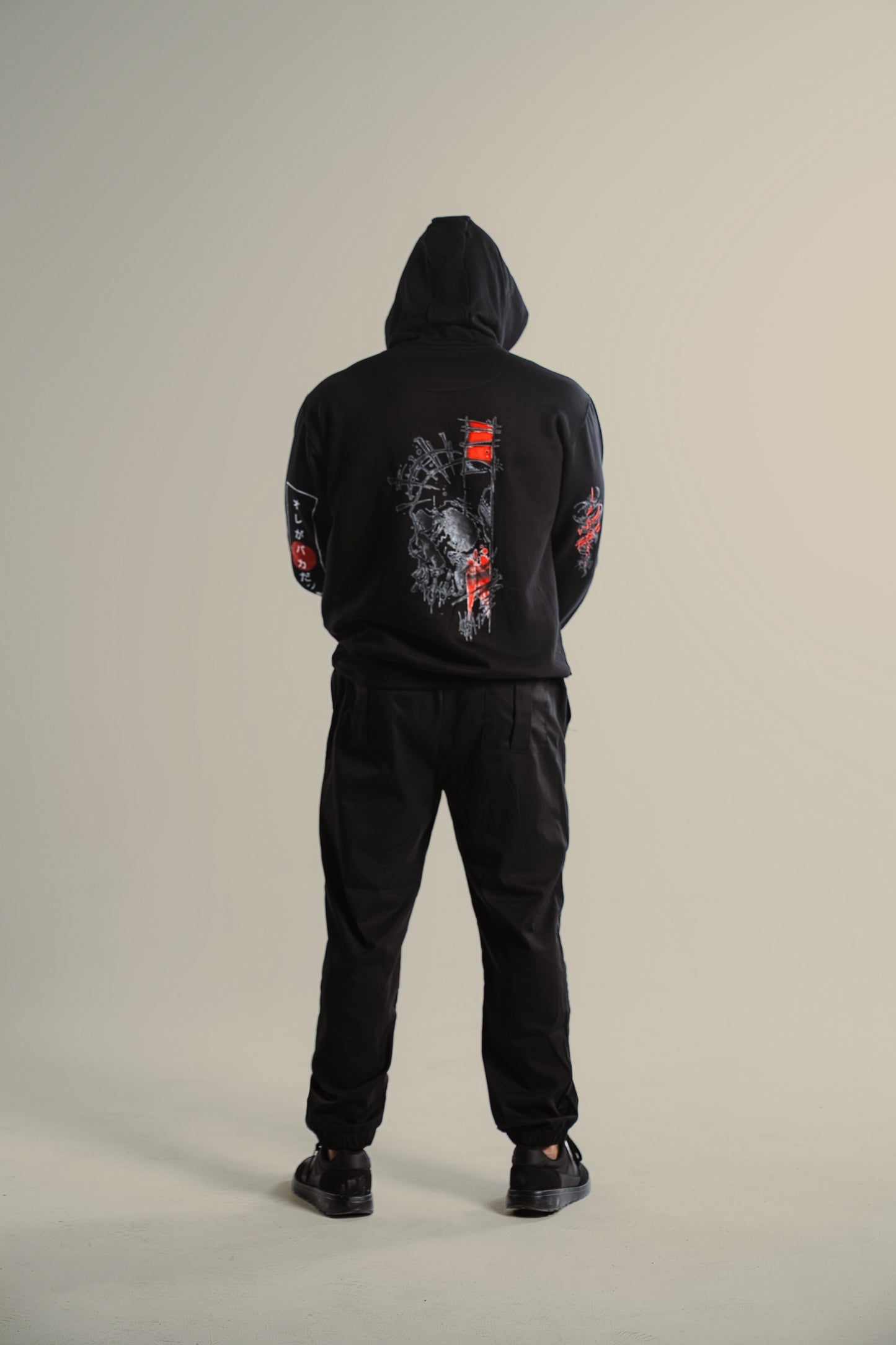 Japanese Style Man In Black Hoodie